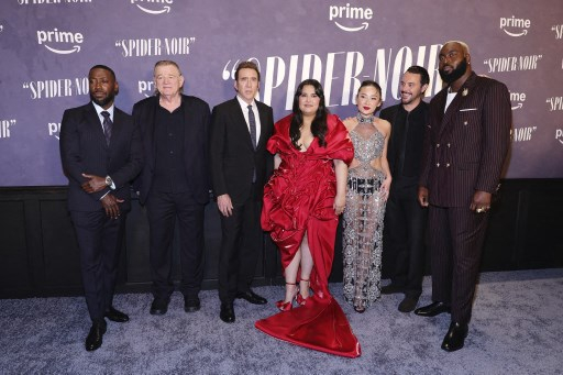 Nicolas Cage (center) attended the world premiere of Amazon Prime Video's new release 'Spider-Noir' on May 27 /AFPBBNews=NEWS1