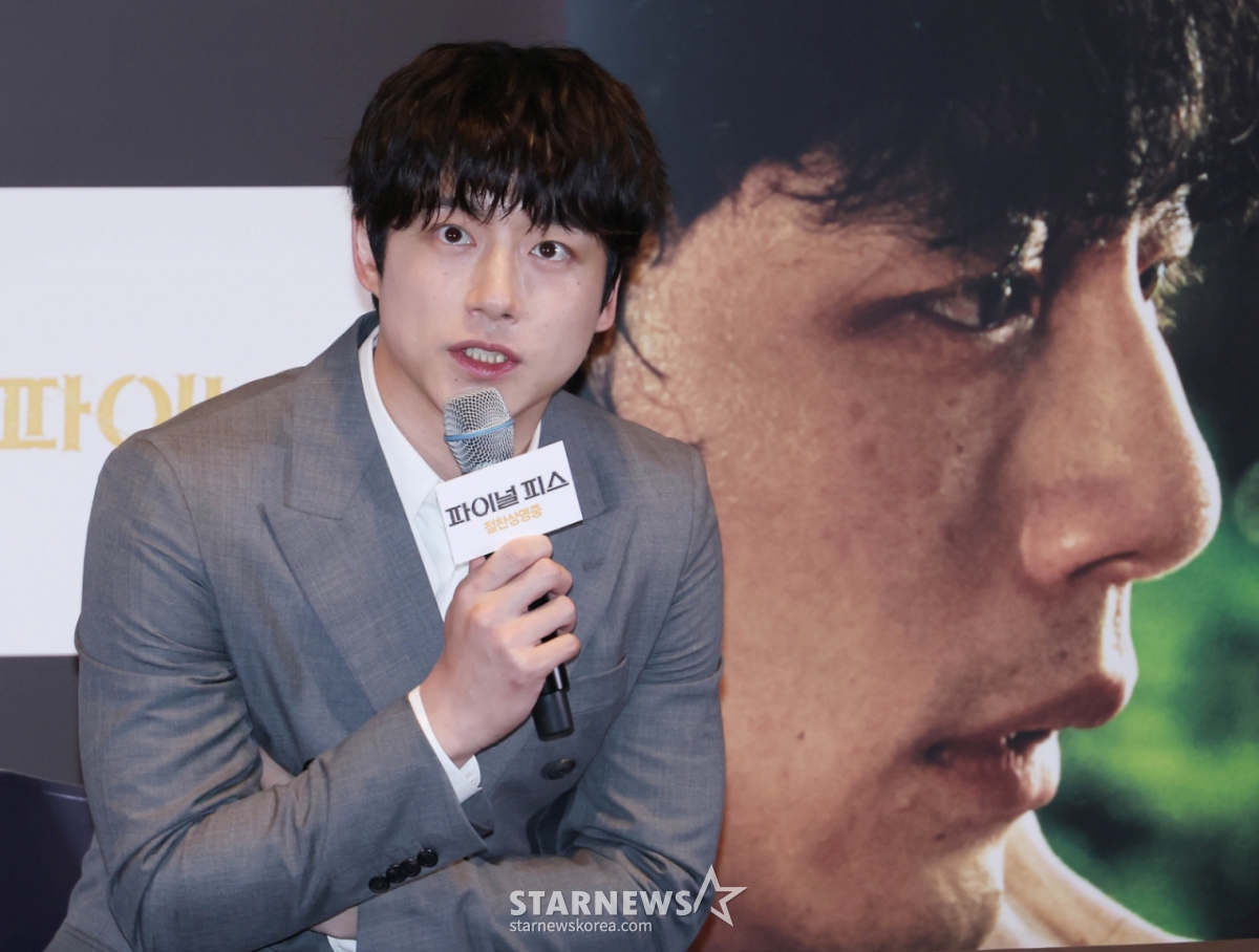 Sakaguchi Kentaro, the lead actor of the film 'Final Peace', answers questions during a press conference held at Seoul Megabox COEX on the afternoon of the 29th. /2026.05.29 /Photo=Lee Dong-hoon photoguy@
