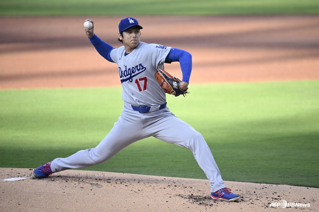 Ohtani pitching. /AFPBBNews=NEWS1