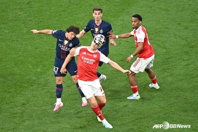 PSG-アーセナルの試合場面。 /AFPBBNews=ニュース1