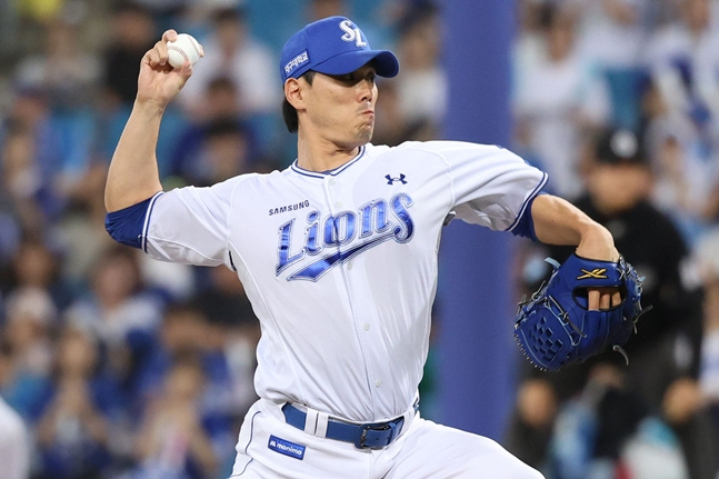 Kim Jae-yun, who recorded the save. /Photo=Samsung Lions