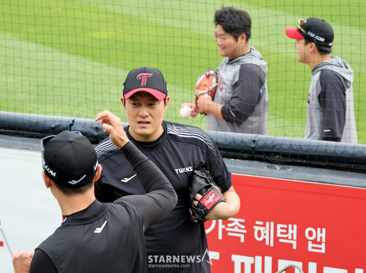 [포토] '오랜만입니다' 1군 복귀한 김강률
