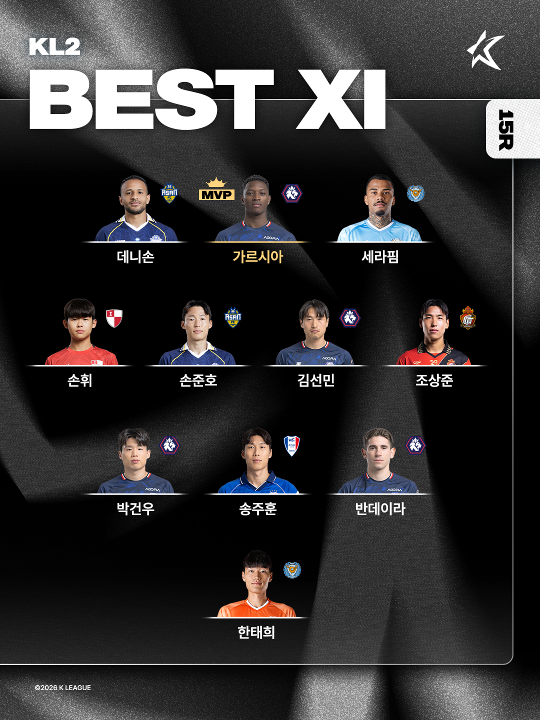 K League 2 Round 15 Best 11. /Photo=Korea Professional Football League