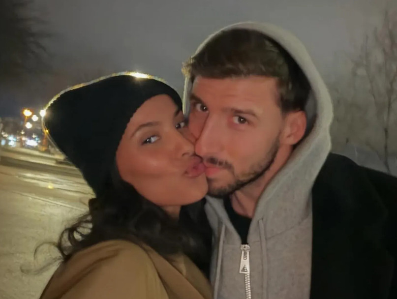 Daniela Melchior (izquierda) y Ruben Dias. /foto=The Sun (recorte)