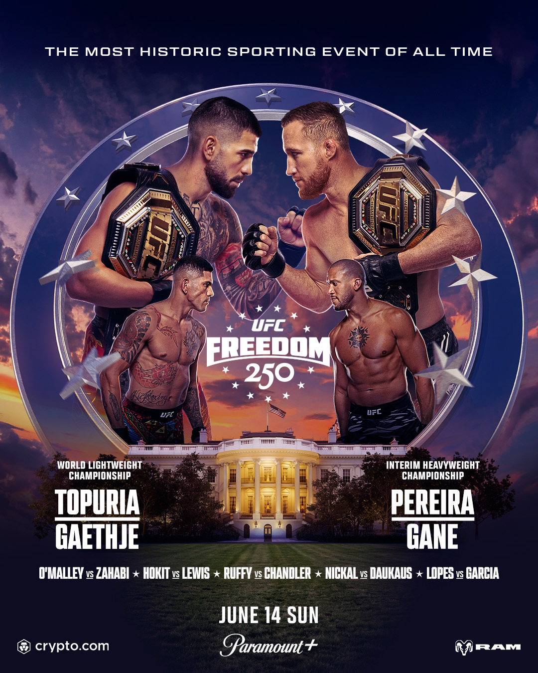 Постер UFC Freedom 250. /Фото = Предоставлено UFC
