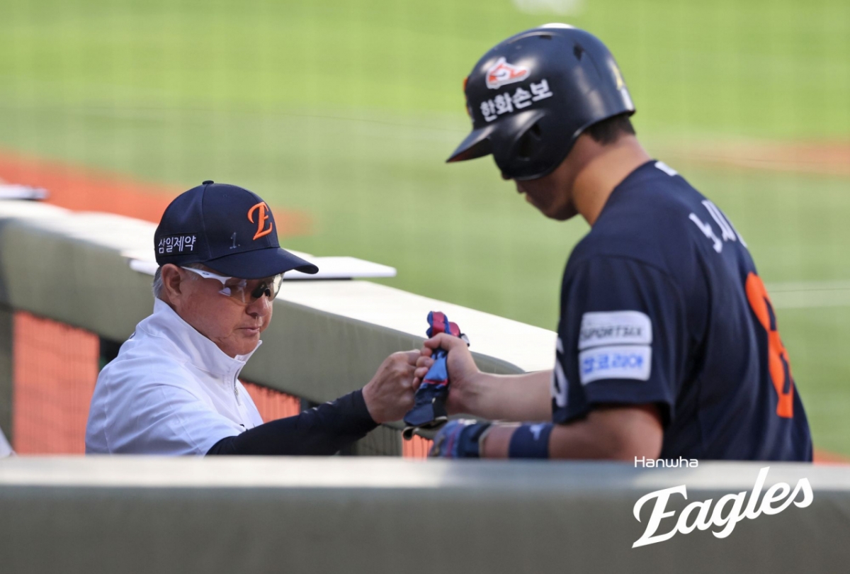 Kim Kyung-moon (left), Hanwha Eagles manager. /Photo=Hanwha Eagles