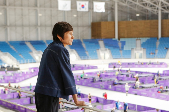 Hyun Jung-hwa, Executive Committee Chair of the Gangneung World Masters Table Tennis Championships. /Photo=Korea Table Tennis Association
