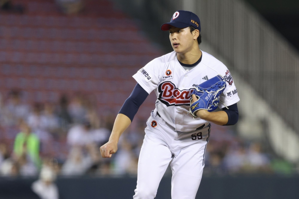 Cầu thủ ném bóng Choi Jun Ho của Doosan Bears. /Ảnh = Doosan Bears cung cấp