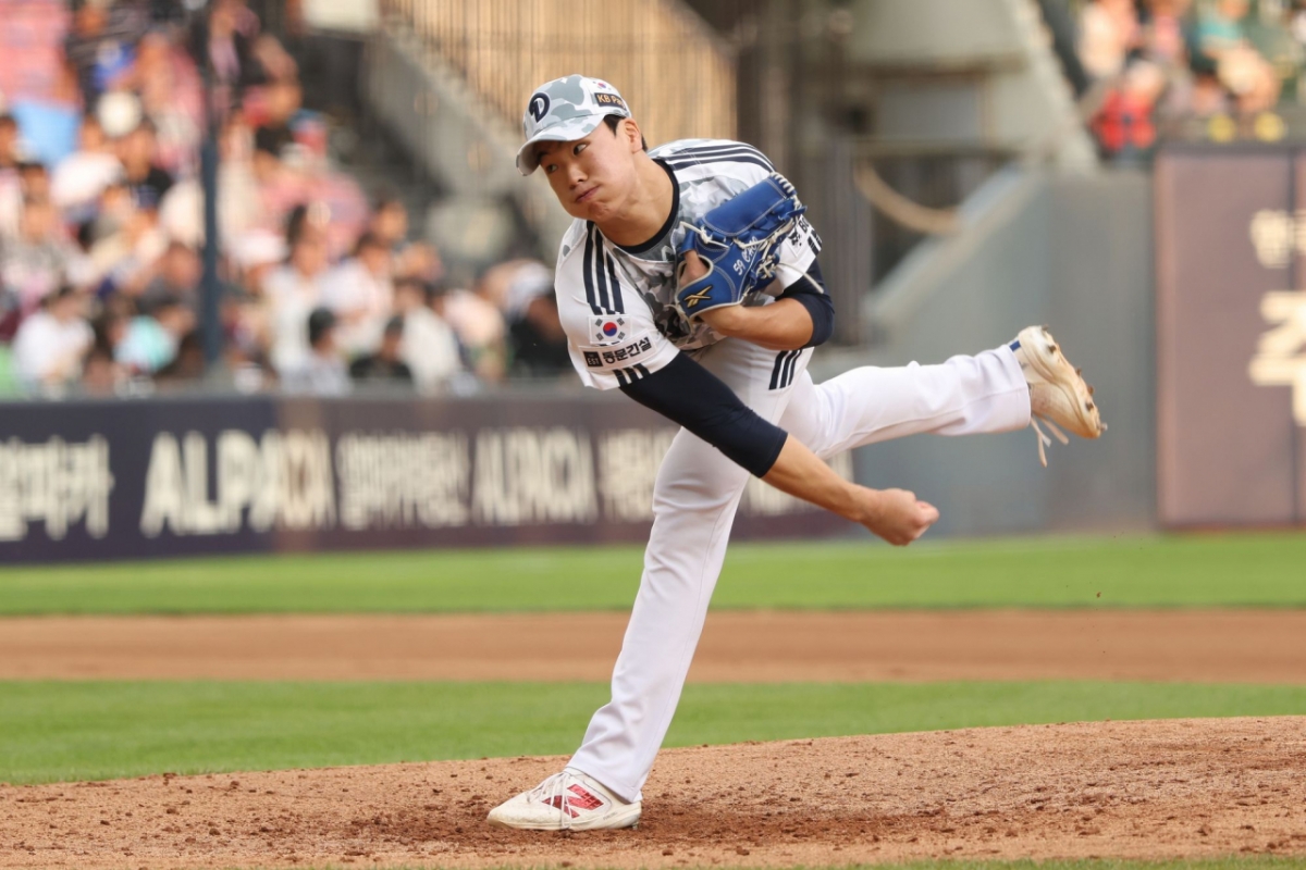 Cầu thủ ném bóng Choi Jun Ho của Doosan Bears. /Ảnh = Doosan Bears cung cấp