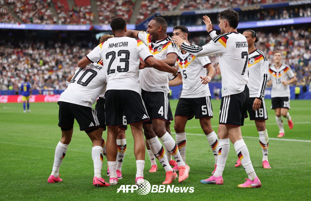 German national football team players celebrate immediately after scoring against Curaçao on the 15th in the first match of Group E of the 2026 FIFA North, Central America and Caribbean World Cup group stage. /AFPBBNews=NEWS1