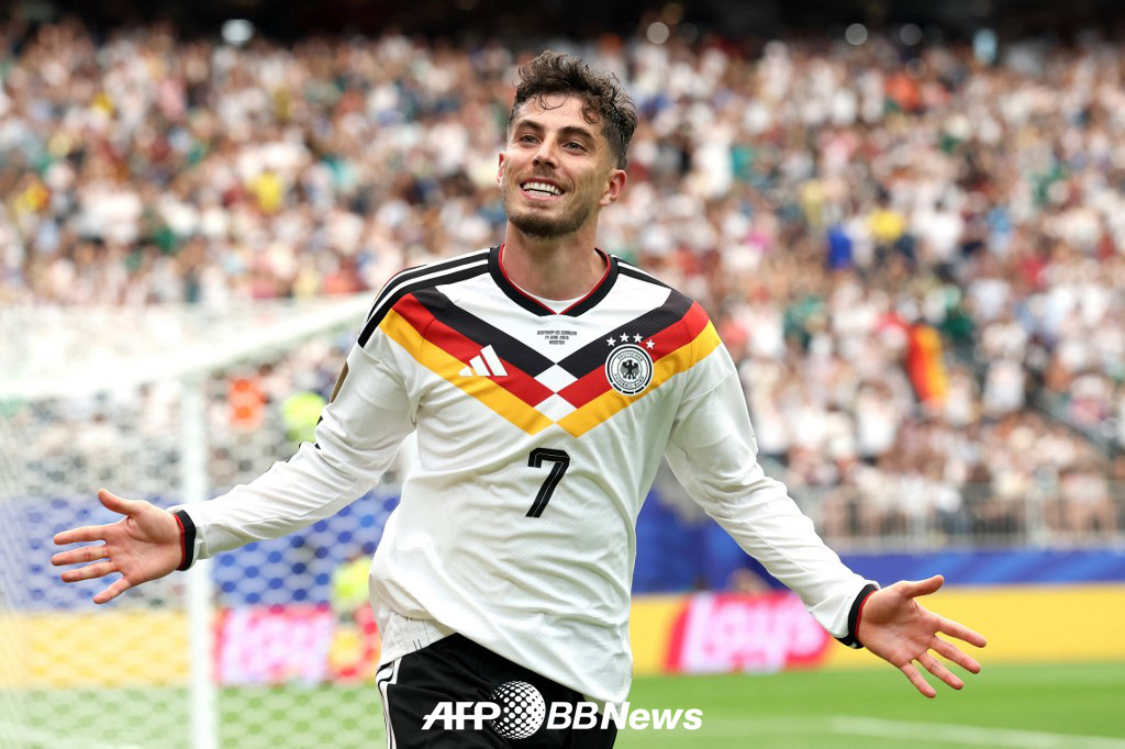 German national football team player Kai Havertz, who scored multiple goals against Curaçao on the 15th in the first match of Group E of the 2026 FIFA North, Central America and Caribbean World Cup group stage. /AFPBBNews=NEWS1