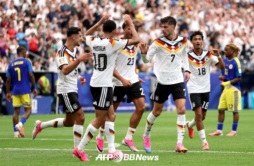 German national football team players celebrate immediately after scoring against Curaçao on the 15th in the first match of Group E of the 2026 FIFA North, Central America and Caribbean World Cup group stage. /AFPBBNews=NEWS1