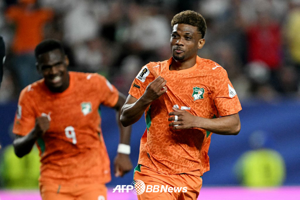 Ahmad Diallo, a forward for the Côte d'Ivoire national team, celebrates after scoring a goal against Ecuador in the Group E first match of the 2026 FIFA North, Central America and Caribbean World Cup at Philadelphia Stadium in the United States on the 15th. /AFPBBNews=NEWS1