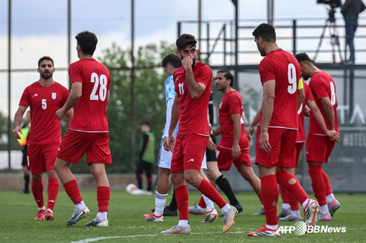 Jugadores de la selección de fútbol de Irán en entrenamiento. /AFPBBNews=NEWS1
