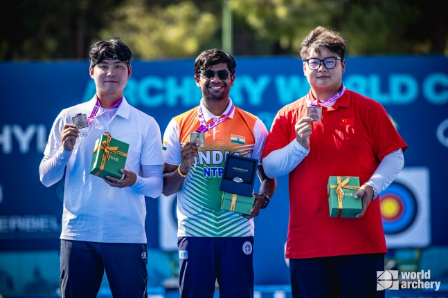 Lee Woo-seok silver medal. /Photo=World Archery Federation