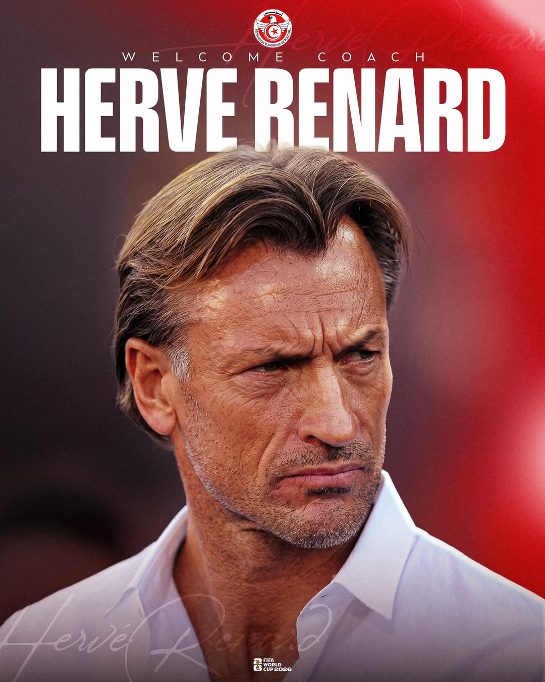 Head coach Hervé Renard, appointed as the manager of the Tunisia national football team for the 2026 FIFA North American World Cup. /Photo=Screenshot from Tunisia Football Association SNS