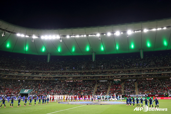 韓国の北中米W杯1次リーグ第1戦と第2戦の場所であるメキシコ·グアダラハラのサポパンに位置するエスタディオ·アクロン。 /AFPBBNews=ニュース1