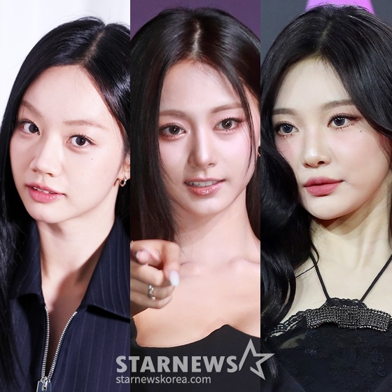De izquierda a derecha: Hye-ri de Girl's Day, Tzuyu de TWICE y Ningning de aespa, /foto=StarNews
