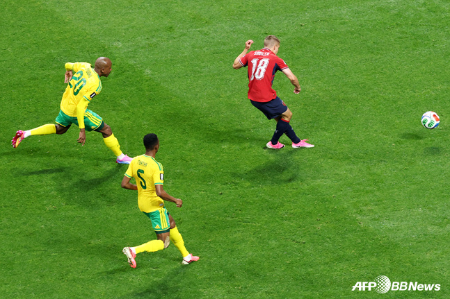 The Czech Republic's opening goal scene. /AFPBBNews=NEWS1