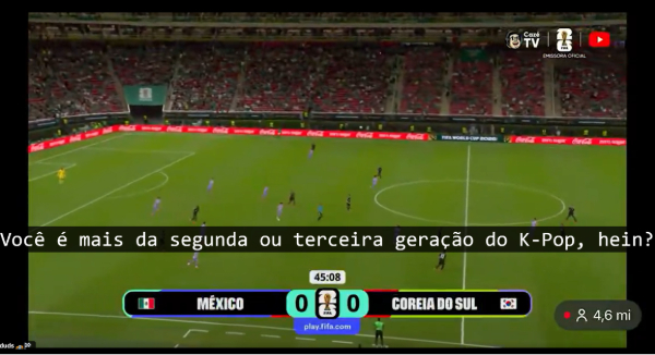 ブラジルのテレビ中継中、Kポップが第2世代か第3世代かを尋ねる場面/写真=X(ツイッター)のファンアカウント画面をキャプチャー