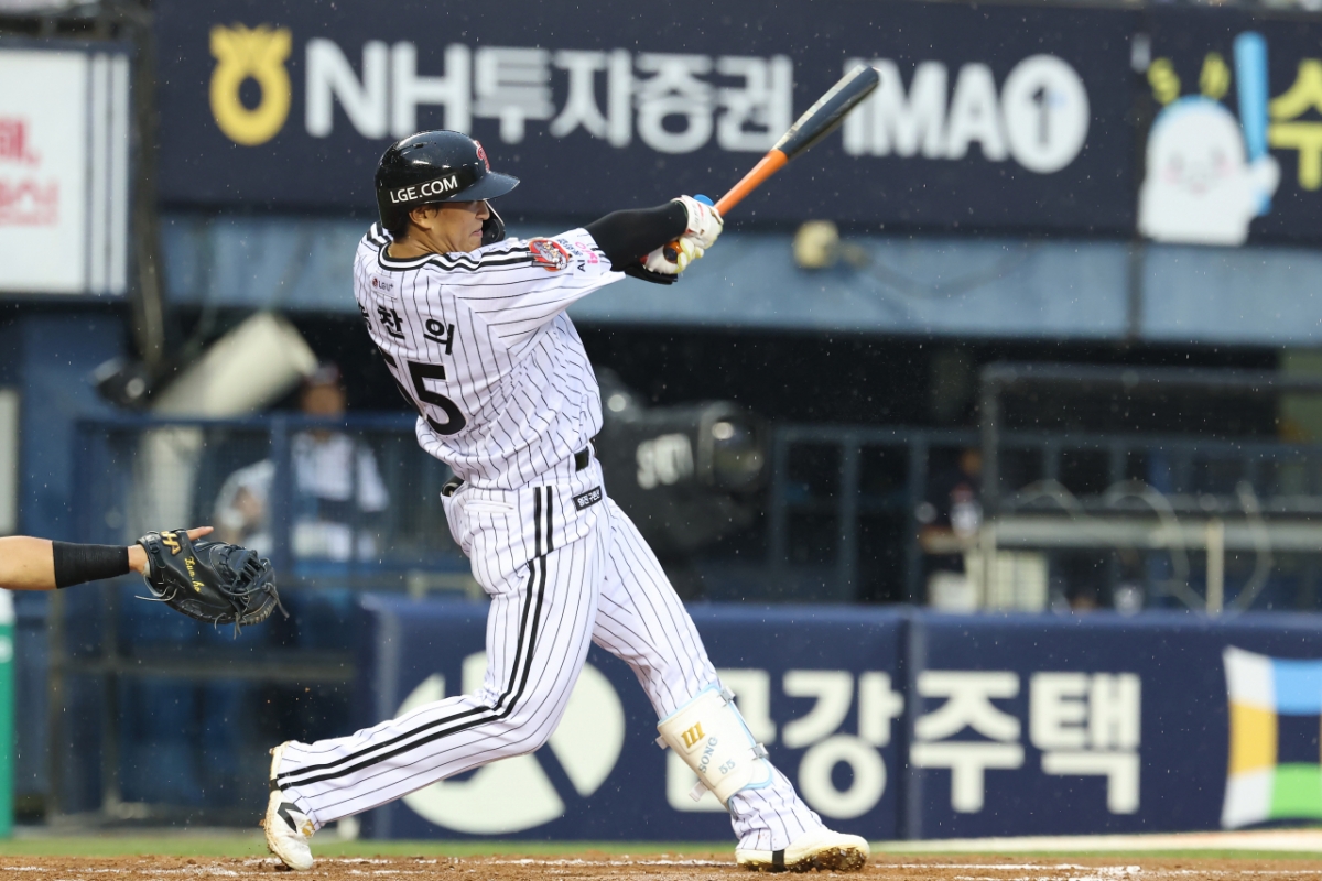La actuación de Song Chan-ui de LG Twins el día 19 en el partido contra Doosan en Jamsil. /Foto=LG Twins