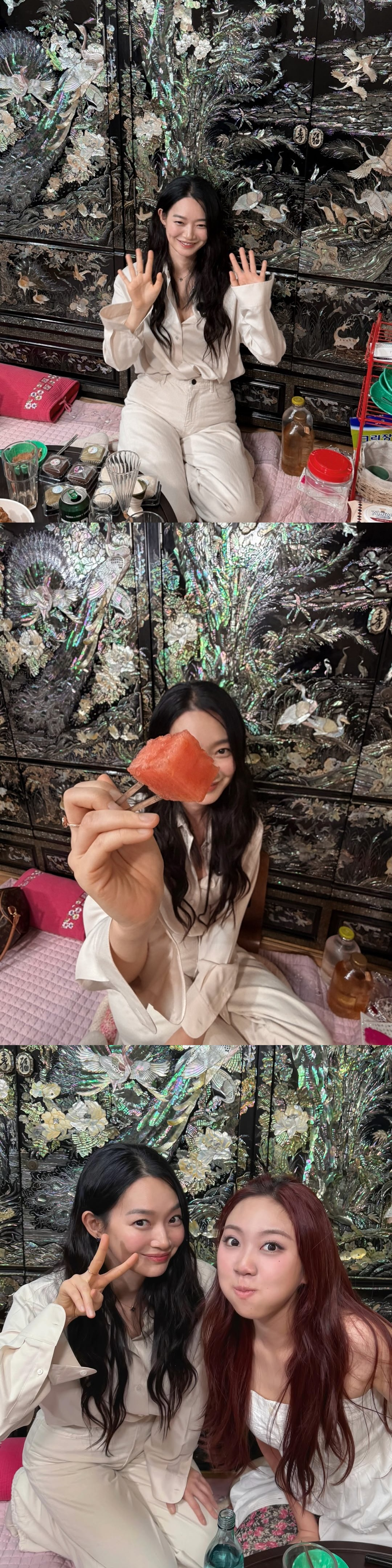 =照片:申敏儿的照片墙。
