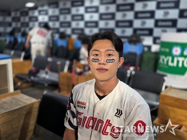 Lotte Jeon Min-jae lideró el 26 al triunfo en el partido contra Busan LG y accedió a una entrevista. /Foto=reportero Kim Dong-yun