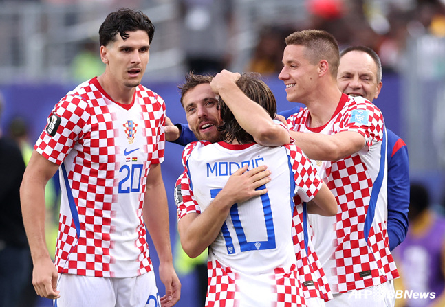 Croatia celebrating. /AFPBBNews=NEWS1