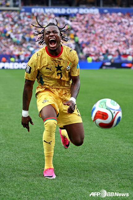 Ghana striker Abdul Fatawu Issahaku, looking disappointed after missing a goal-scoring chance. /AFPBBNews=NEWS1