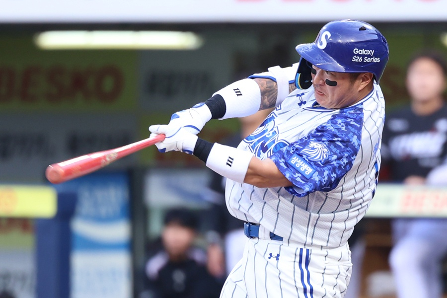 Choi Hyung-woo at bat. /Photo=Samsung Lions