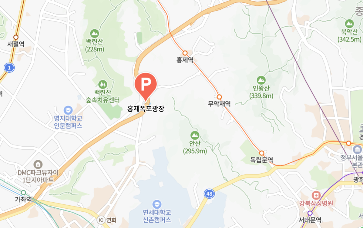 弘済滝と周辺地図