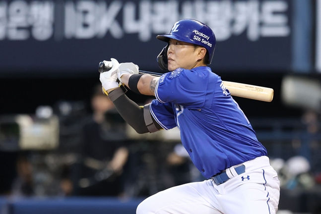 Ryu Ji-hyuk recorded 3 hits in the June 30 game. /Photo=Samsung Lions