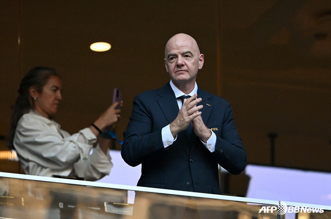 FIFA President Gianni Infantino watches a 2026 CONCACAF, Central American, and Caribbean World Cup match. /AFPBBNews=NEWS1