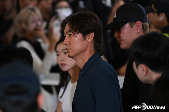 Scene of former South Korea national team coach Hong Myung-bo's return to Korea. /AFPBBNews=NEWS1