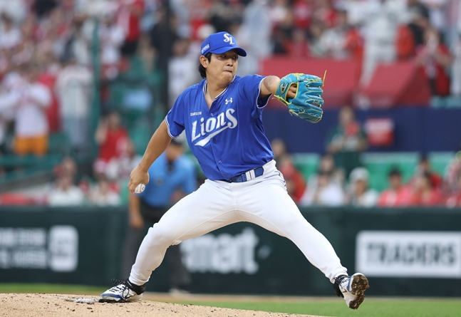 Starting pitcher Yang Chang-seop. /Photo=Samsung Lions