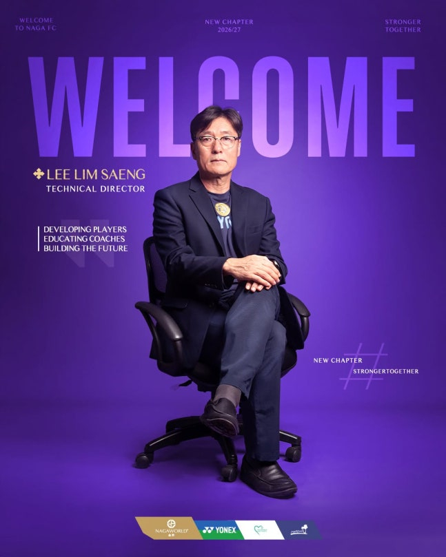 Lee Im-saeng, former Technical Director of the Korea Football Association, appointed as Technical Director of Cambodia's Nagaworld FC. /Photo=Nagaworld FC SNS screenshot
