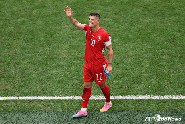Switzerland's key player Granit Xhaka. /AFPBBNews=NEWS1