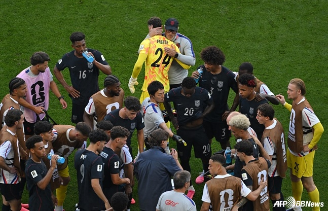 2026国際サッカー連盟(FIFA)北中米W杯の試合中、米国代表チーム。 /AFPBBNews=ニュース1