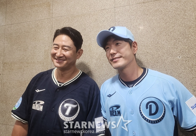 박용택(왼쪽)과 김재호. /사진=박수진 기자