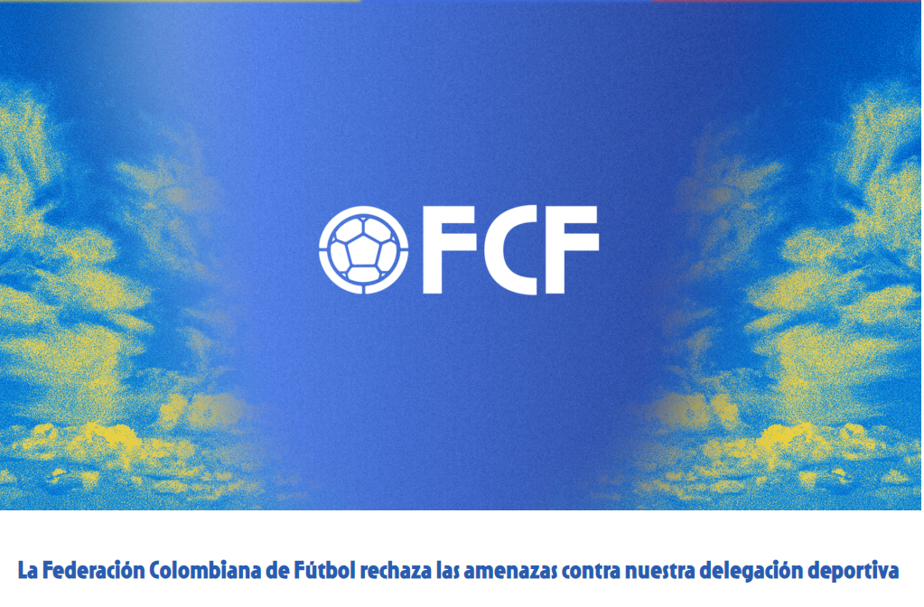 Official statement from the Colombian Football Federation. /Photo=Screenshot of the official website of the Colombian Football Federation