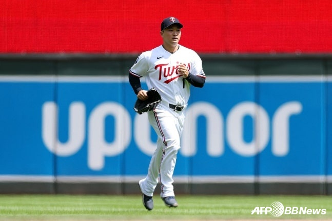 Ko Woo-seok of the Minnesota Twins appears during a game against the Cleveland Guardians at Target Field in Minneapolis, Minnesota, on the 10th, 2026. /AFPBBNews=NEWS1