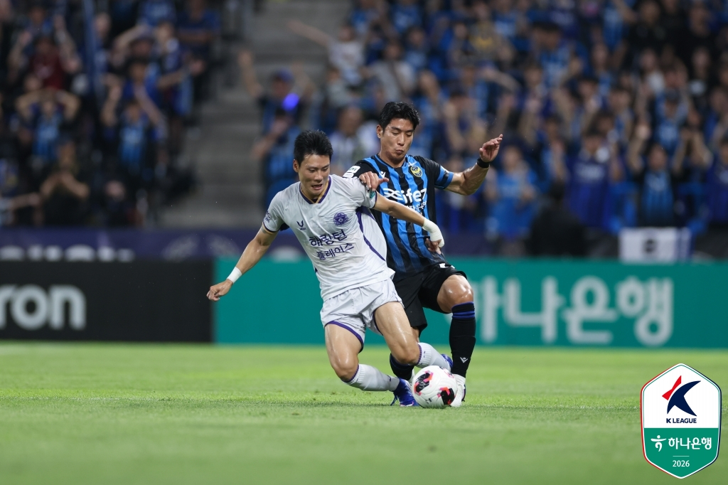 12일 인천축구전용경기장에서 열린 인천 유나이티드와 FC안양의 하나은행 K리그1 2026 17라운드 경기 모습. /사진=한국프로축구연맹 제공
