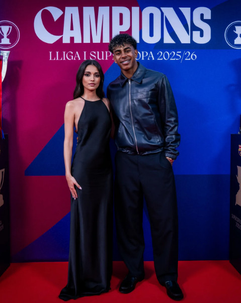 Inés García SanToss (left) and Lamine Yamal. /Photo=FC Barcelona official SNS archive