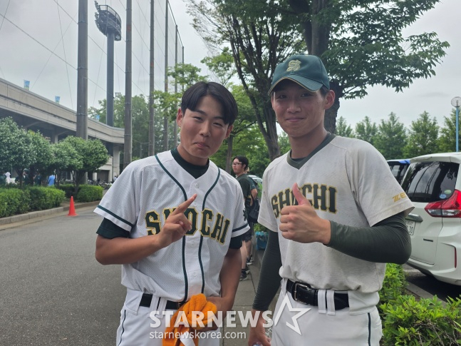 쇼치후카야 고교의 아스토 씨(왼쪽)와 이야나기 씨. /사진=김동윤 기자