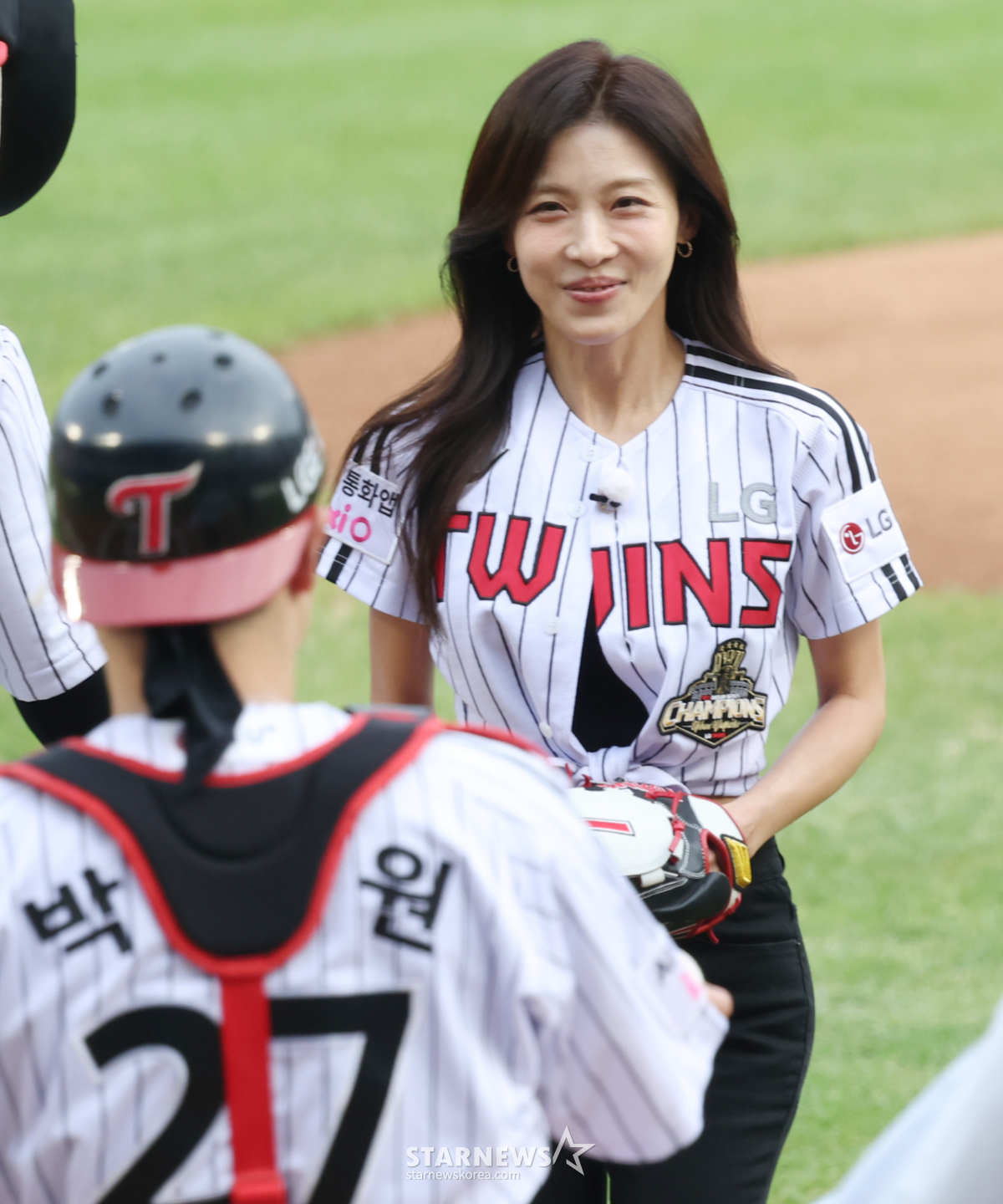 [포토] 하지원 '난 타자 체질인가 봐'