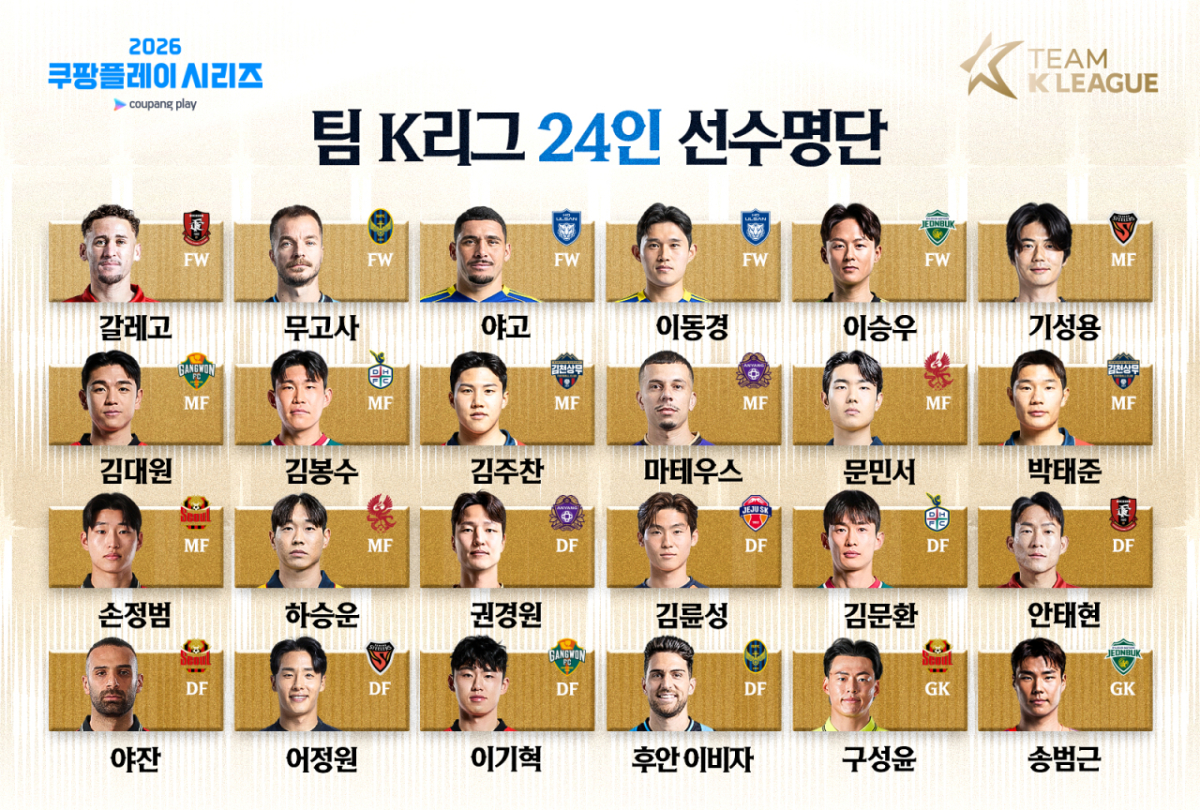 '이승우·기성용·손정범 발탁' 맨시티와 맞붙을 팀 K리그 24인 명단 공개 [공식발표]