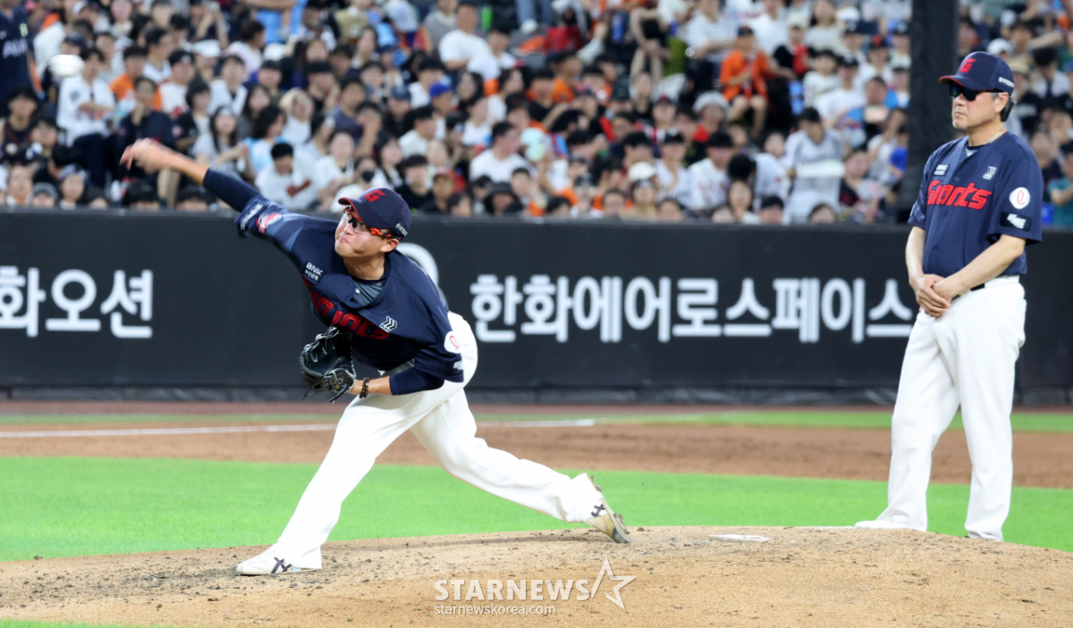 [포토] '붕대투혼을 펼쳤지만' 박세웅