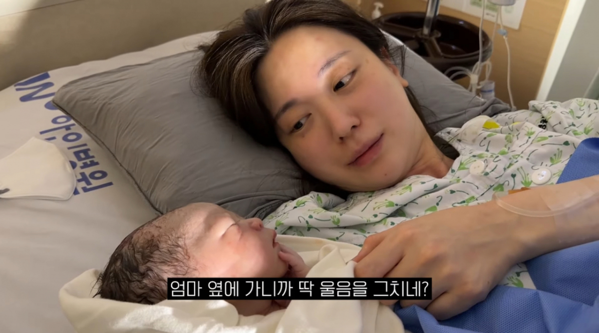 유혜주, 둘째 子 출산 현장 공개..눈물 터진 남편 "첫째랑 똑같이 생겨"