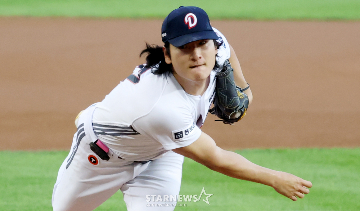 [포토] 곽빈, 찰랑 역투