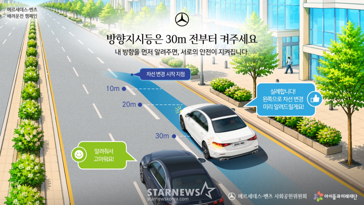 "운전 중 스마트폰 이제 그만" … 벤츠 사회공헌위원회, 차선 변경·정체 구간 중심 배려운전 확산